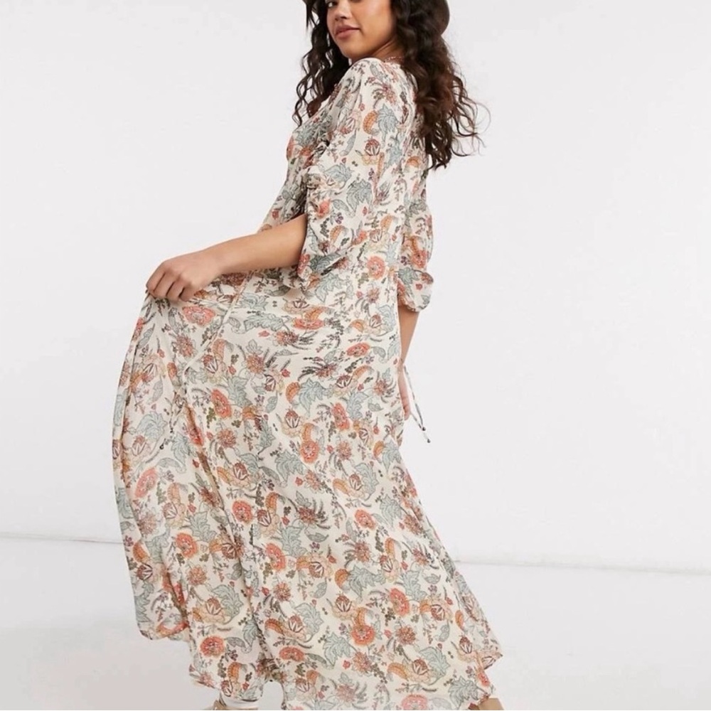Free people earthfolk XS maxi dress in cream!